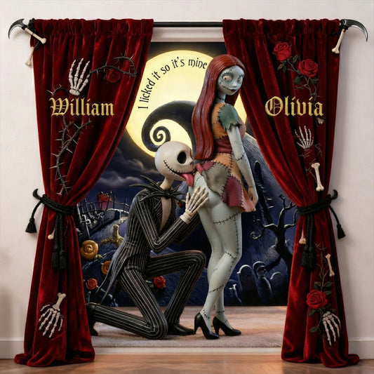 I Licked It So It's Mine - Personalized Nightmare Blackout Window Curtain/ Drapes Set