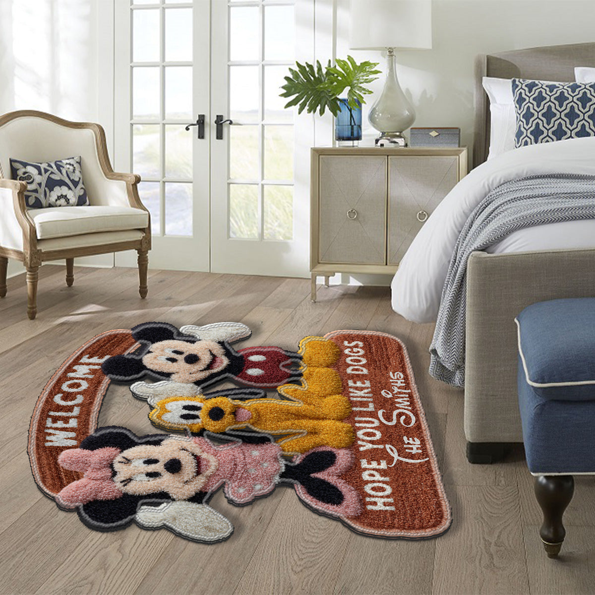 Welcome Hope You Like Dogs - Personalized Mouse Non-Slip Tufted Rug