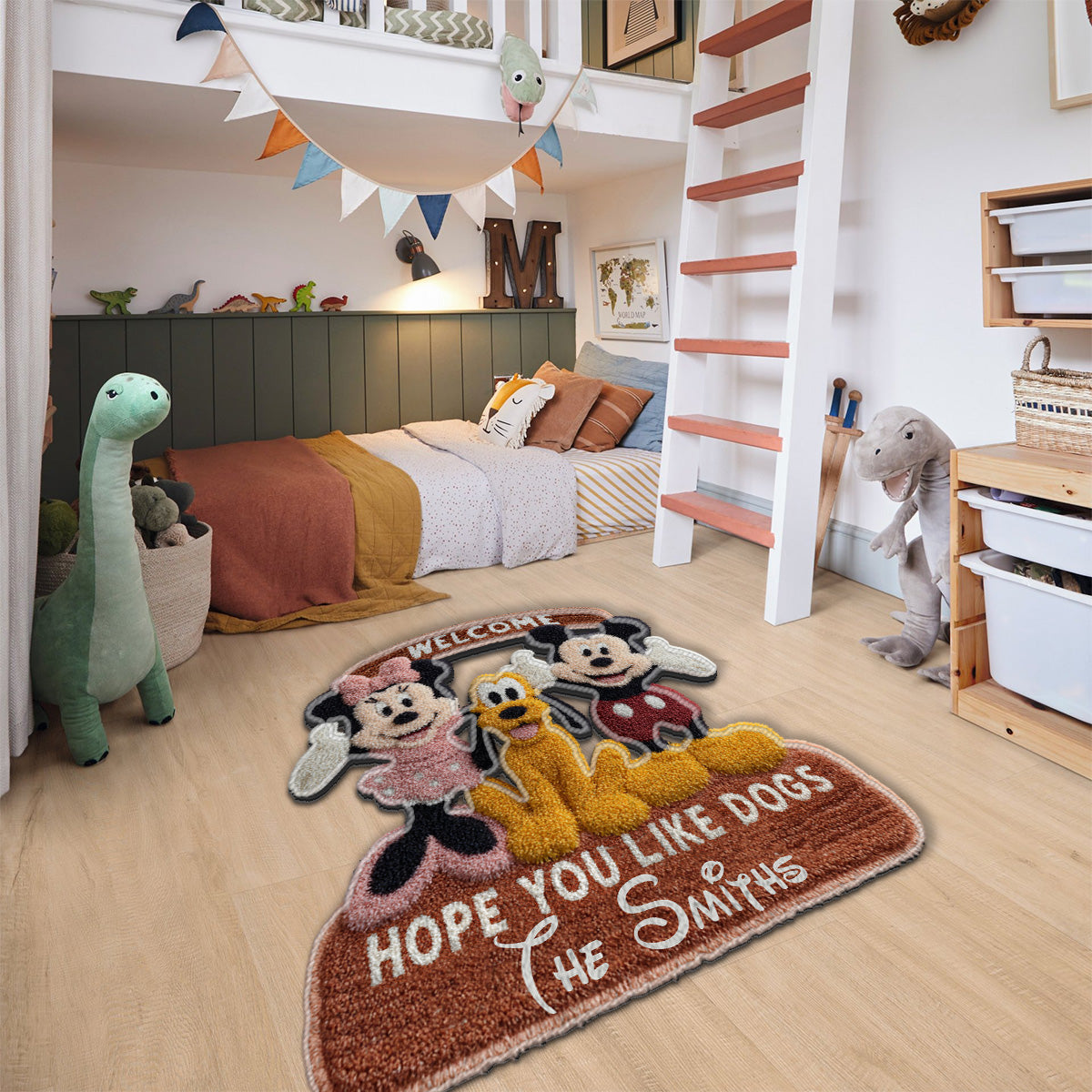 Welcome Hope You Like Dogs - Personalized Mouse Non-Slip Tufted Rug