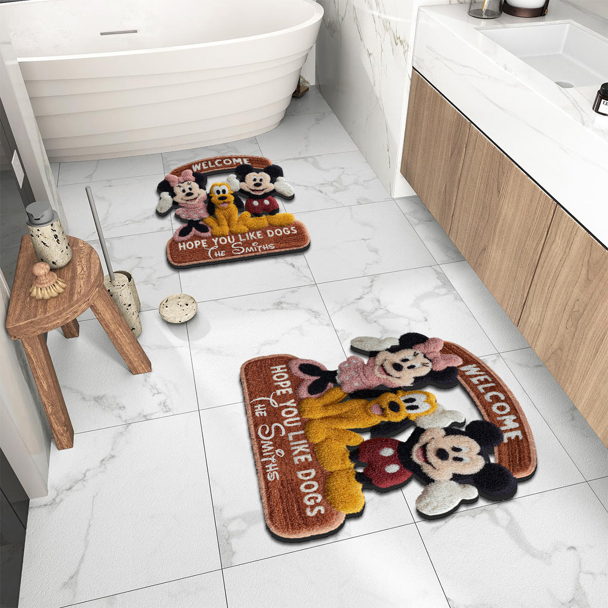 Welcome Hope You Like Dogs - Personalized Mouse Non-Slip Tufted Rug