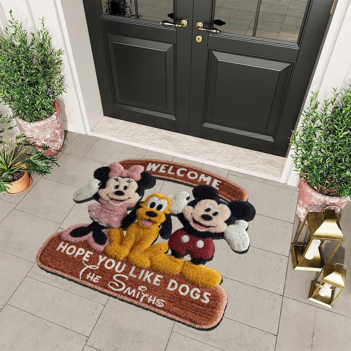 Welcome Hope You Like Dogs - Personalized Mouse Non-Slip Tufted Rug