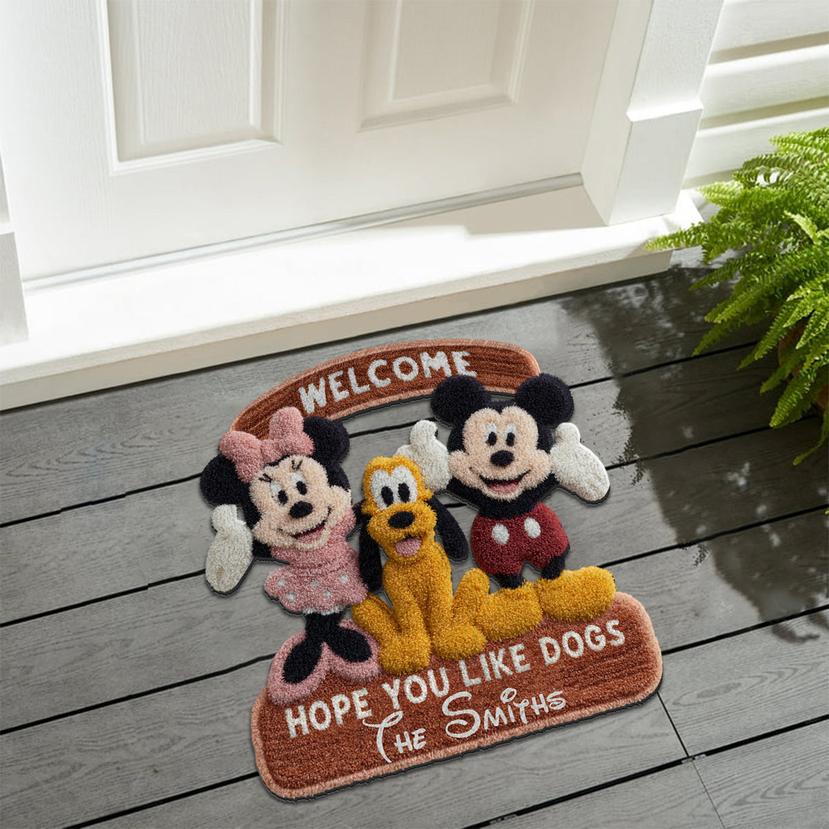 Welcome Hope You Like Dogs - Personalized Mouse Non-Slip Tufted Rug