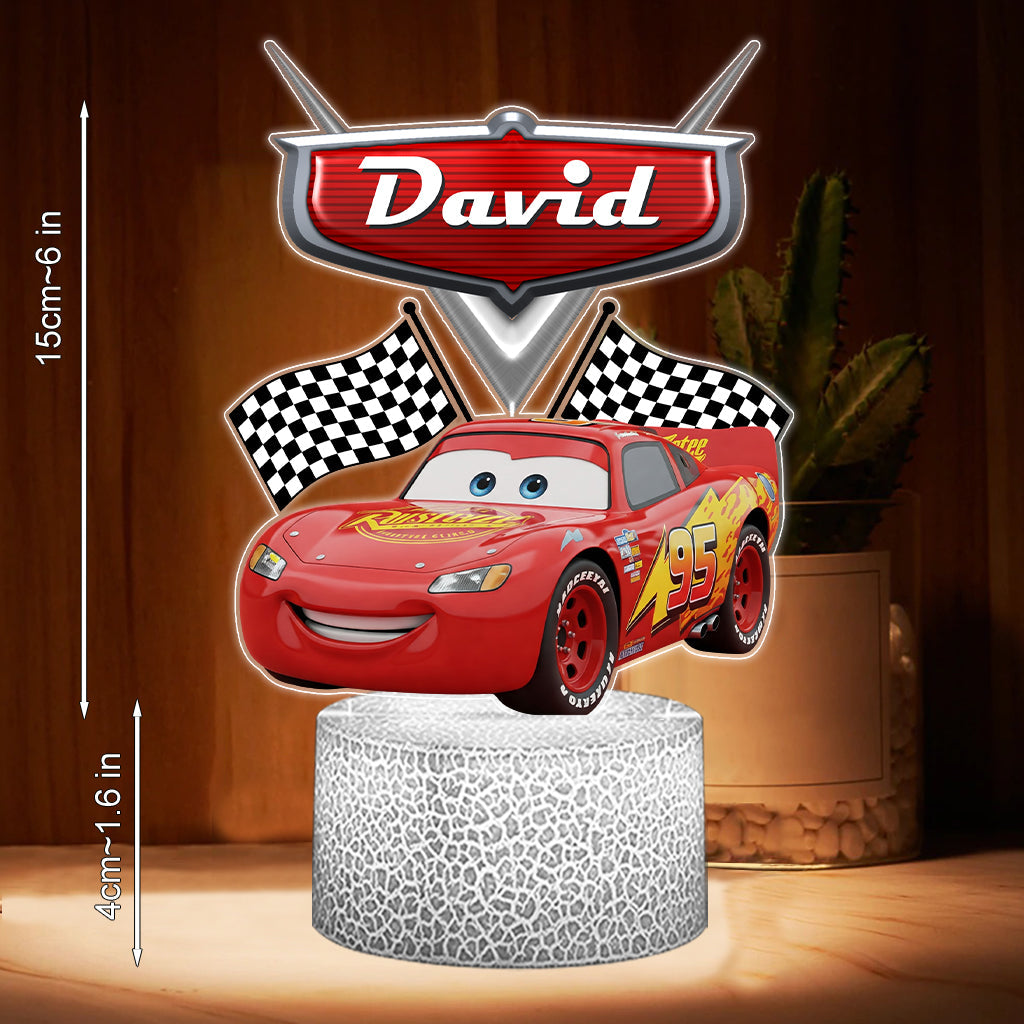Faster Than Fast - Personalized Cars Shaped Plaque Light Base