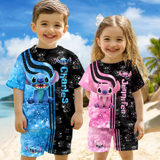 Ohana Summer Vibe - Personalized Ohana Kid T-shirt & Shorts