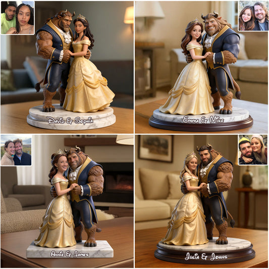 Princess and The Beast Couple Gift Idea - Personalized Beauty And The Beast Custom Shaped Acrylic Plaque