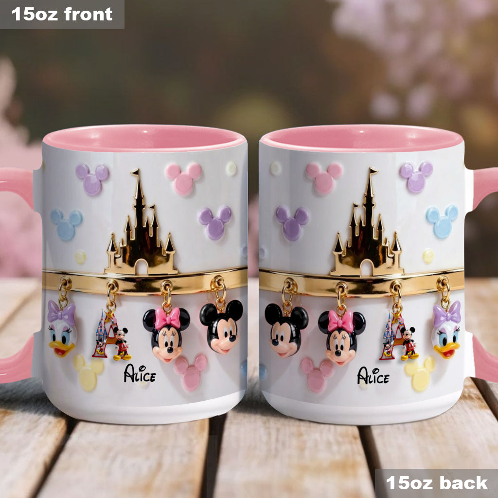 Magical Initial Name Letter - Personalized Mouse Accent Mug & Coaster