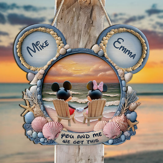 You And Me We Got This - Personalized Mouse Custom Shaped Wood Sign