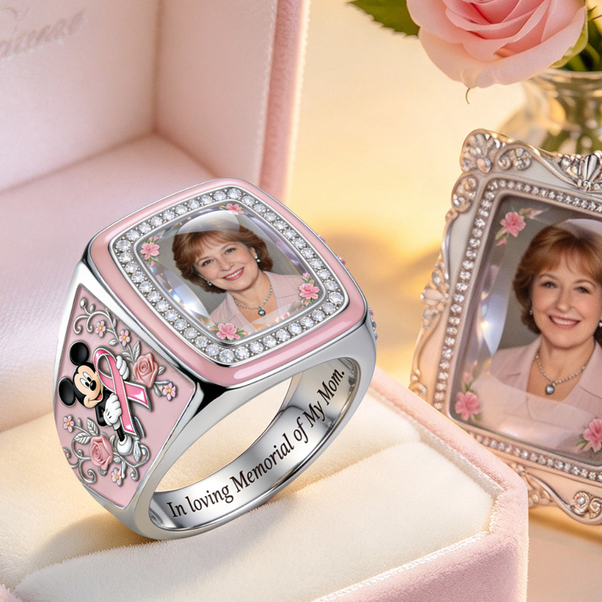 In Octorber We Wear Pink - Personalized Breast Cancer Awareness Signet Ring