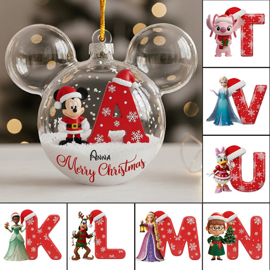 Custom Initial For Magical World Lovers - Personalized Mouse Ornament