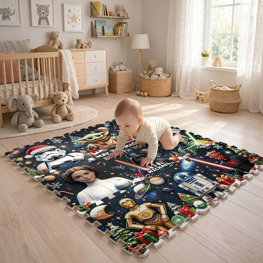 May The Magic Be With You - Personalized The Force Foam Puzzle Mat