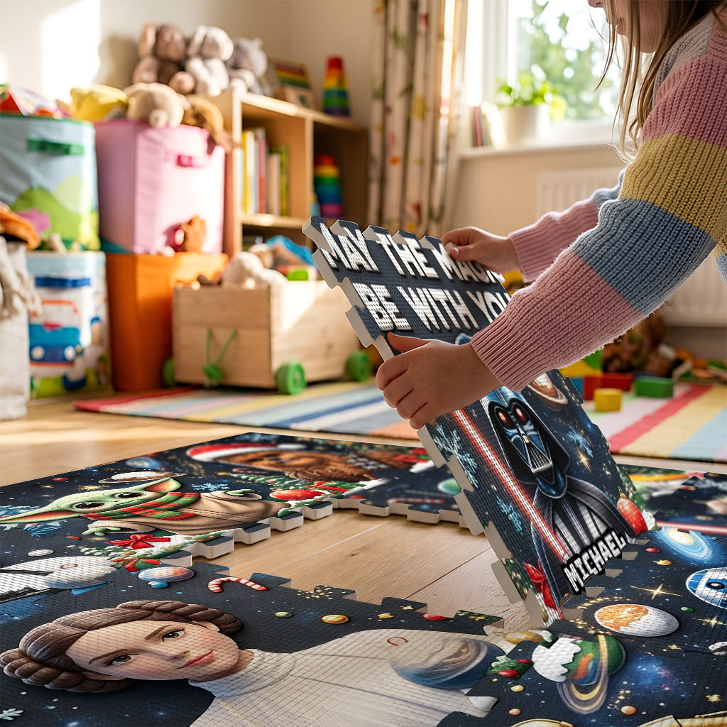 May The Magic Be With You - Personalized The Force Foam Puzzle Mat