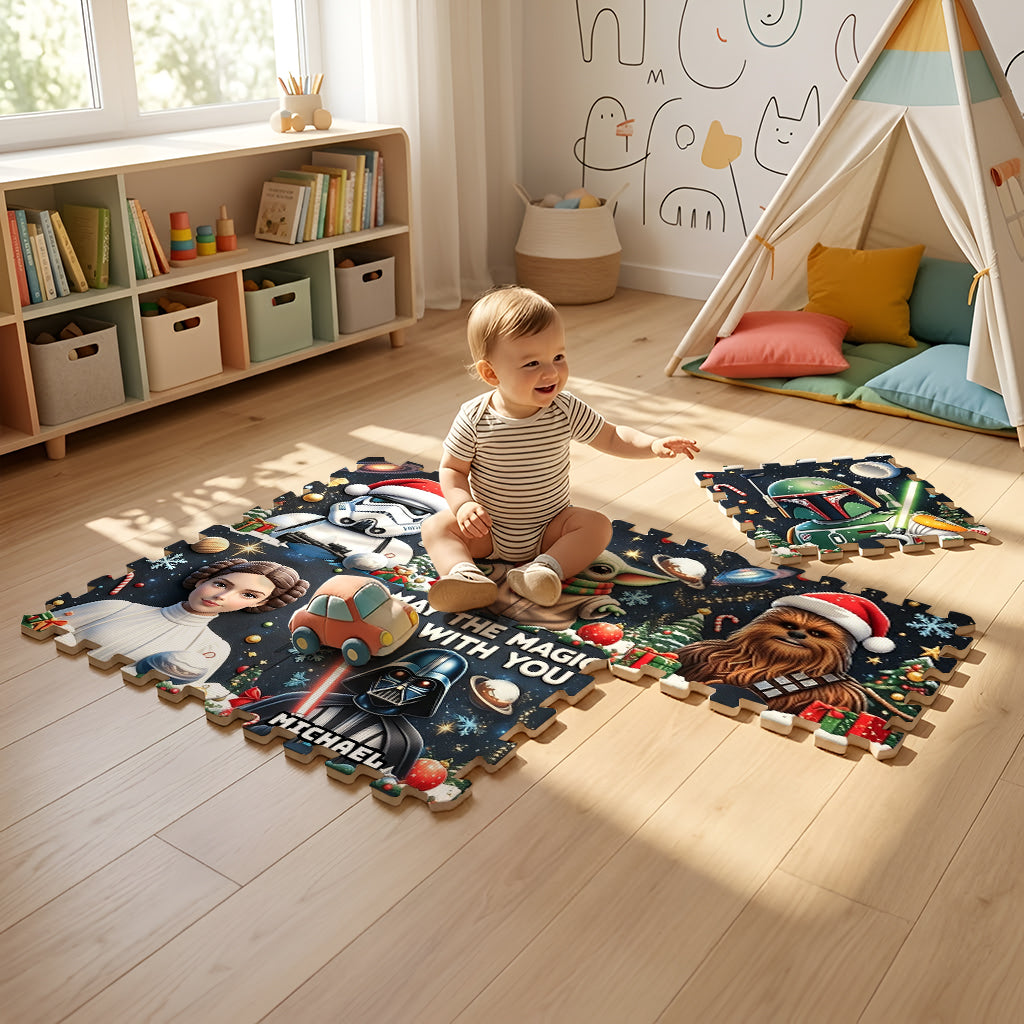 May The Magic Be With You - Personalized The Force Foam Puzzle Mat