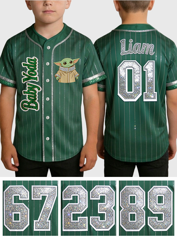 Cute Galaxy Alien - Personalized The Force Baseball Jersey