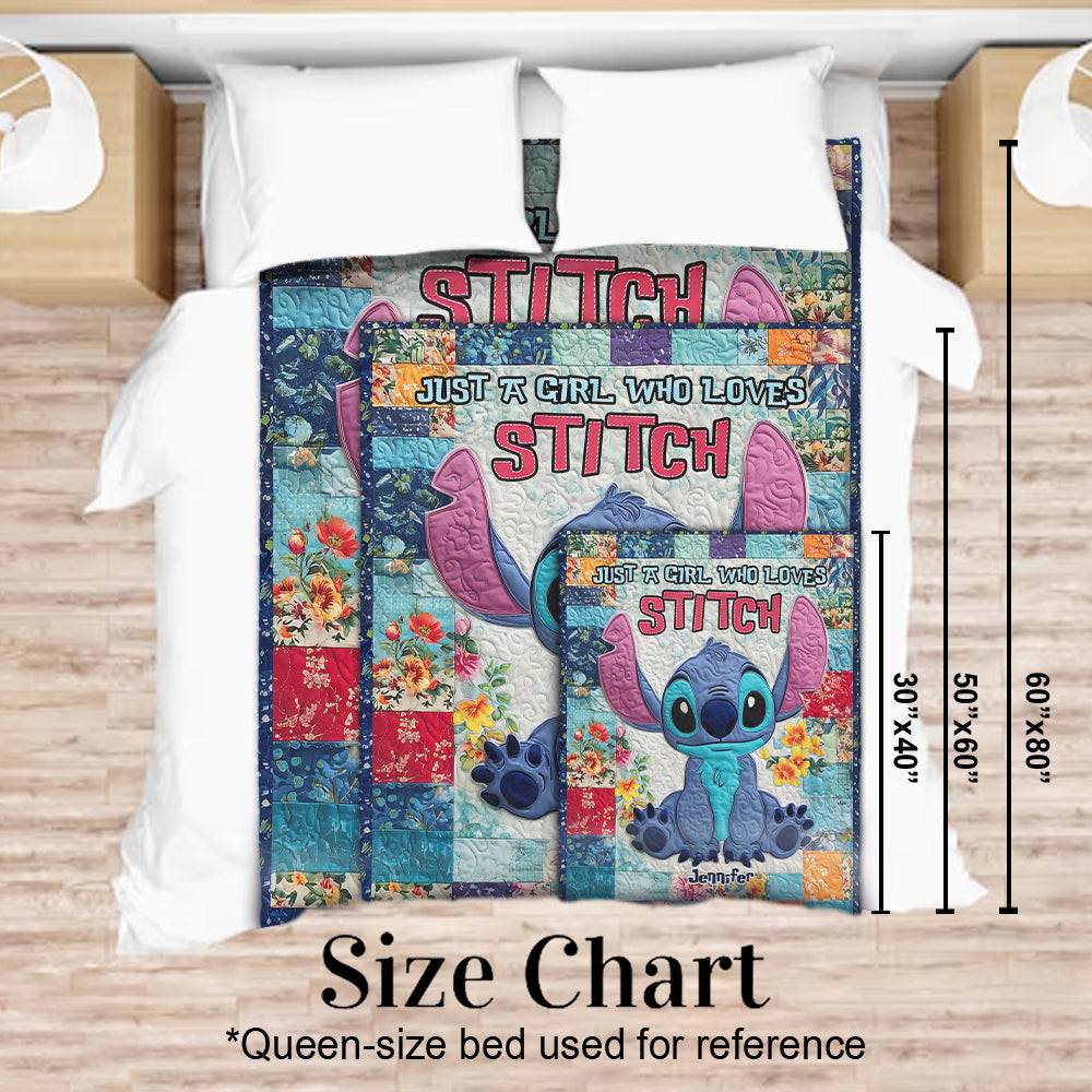 Just A Girl Who Loves Stitch - Personalized Ohana Blanket
