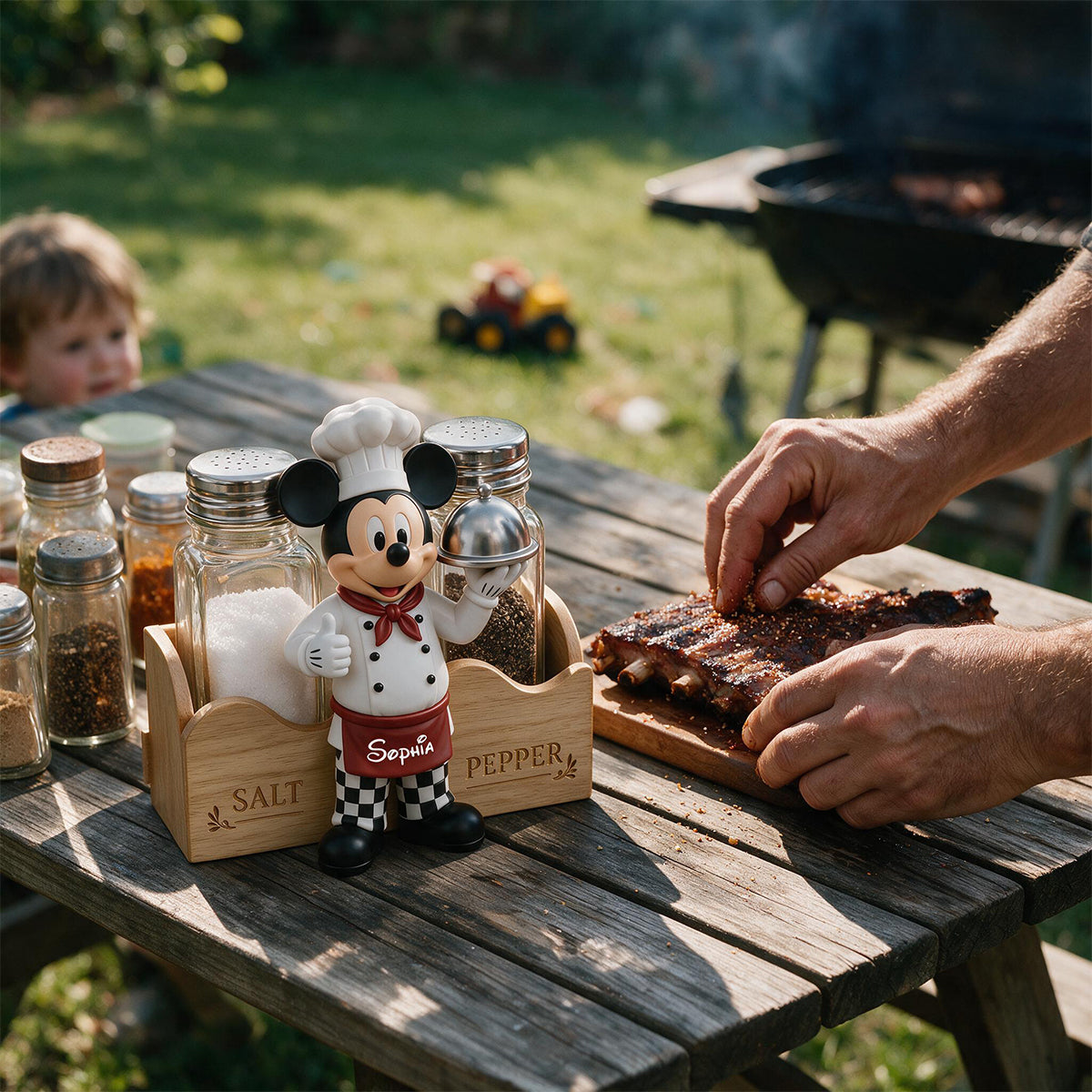 Funny Salt And Pepper Shakers with Mouse Chef - Personalized Mouse Spice Jars Holder