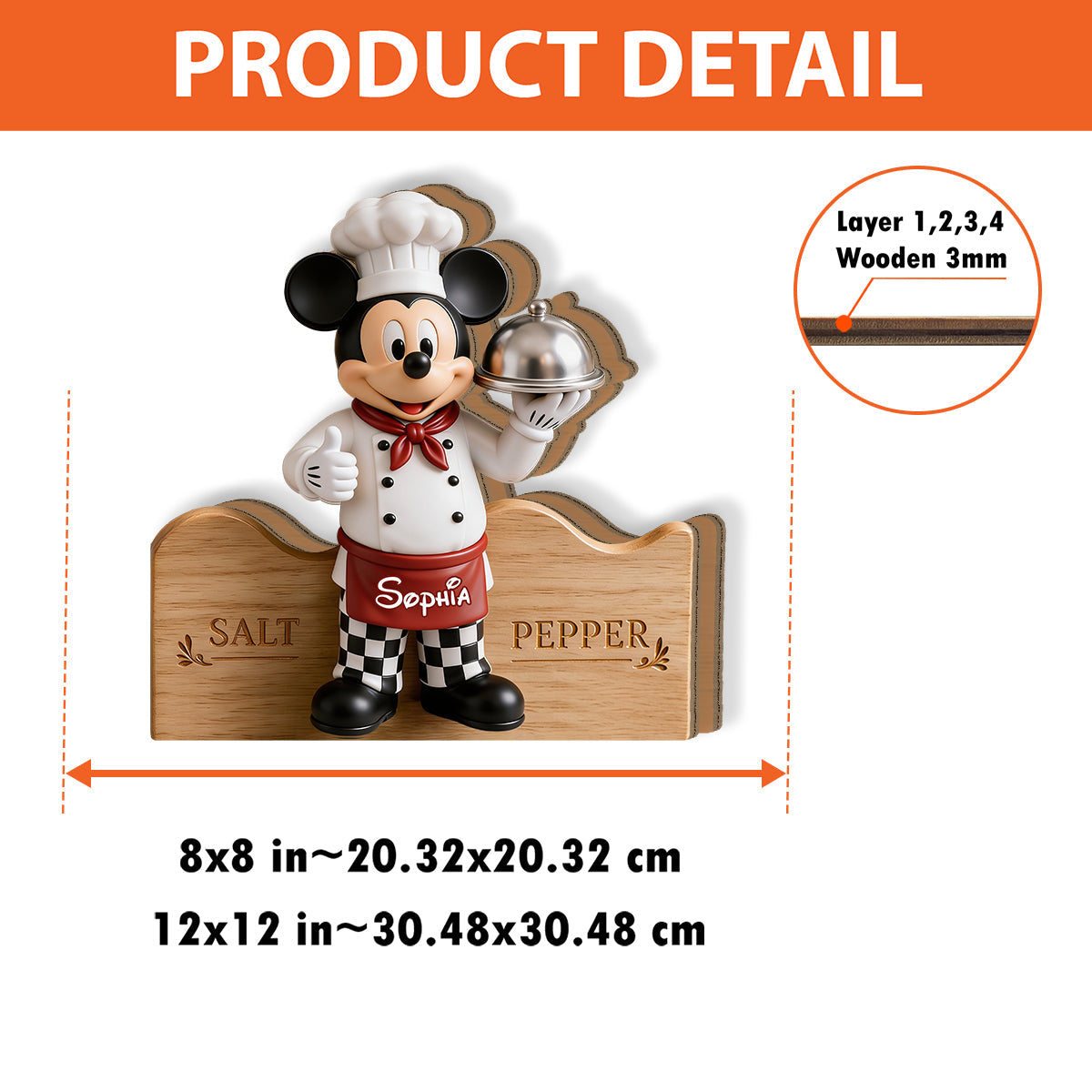 Funny Salt And Pepper Shakers with Mouse Chef - Personalized Mouse Spice Jars Holder