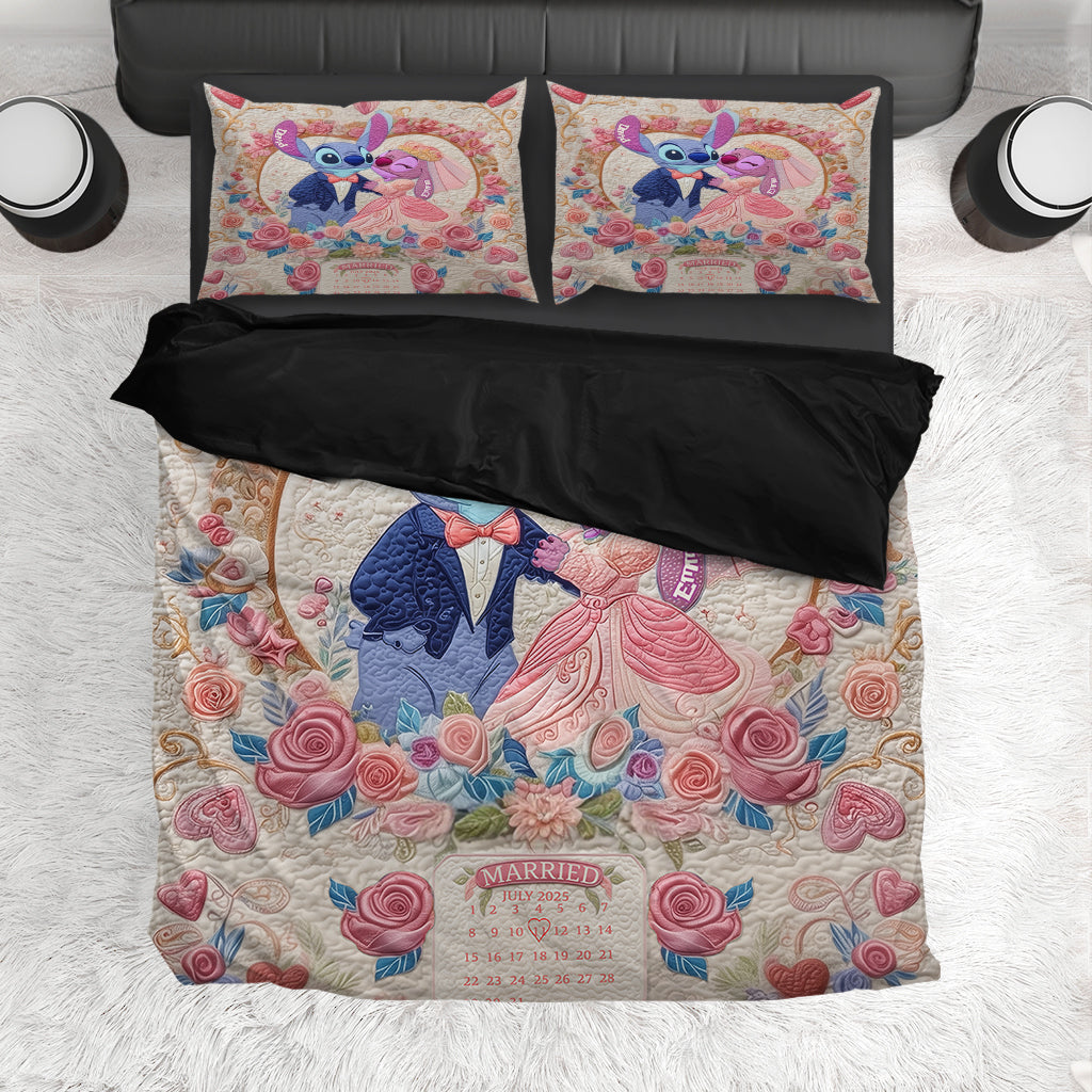 Ohana Romantic Story Custom Calendar - Personalized Ohana Bedding Set