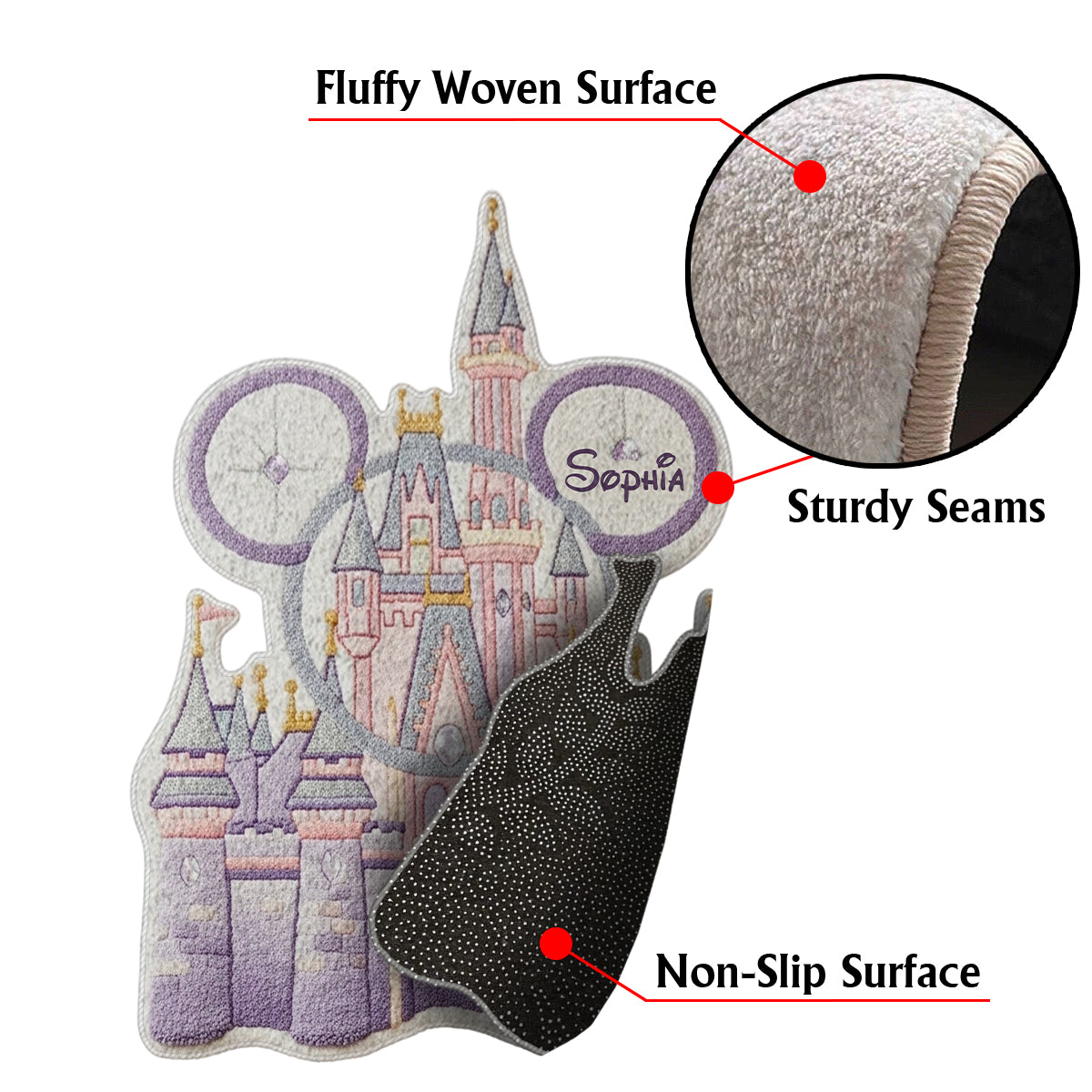 Magical Castle - Personalized Mouse Non-Slip Tufted Rug
