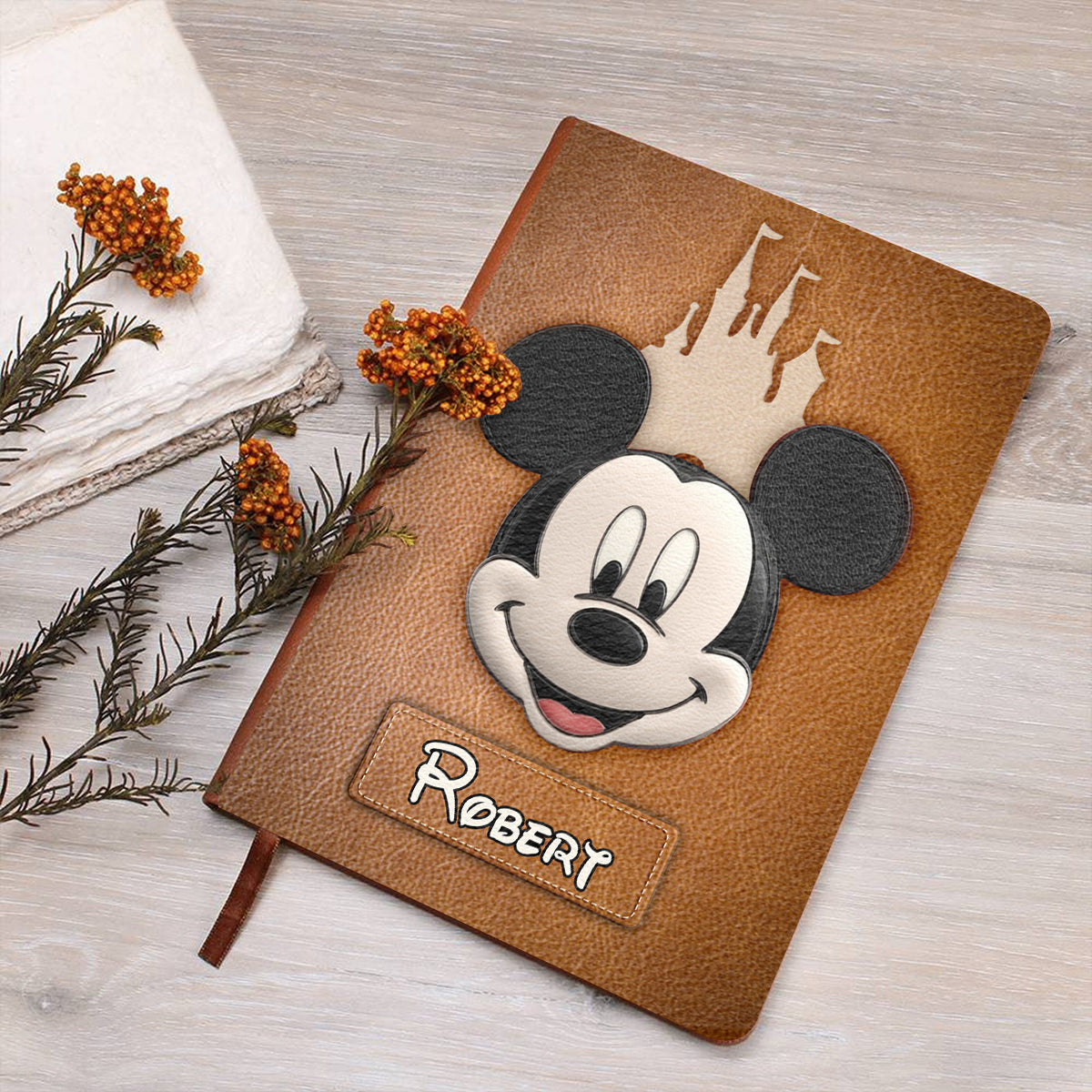 Dream Magic Custom Name - Personalized Mouse Leather Journal
