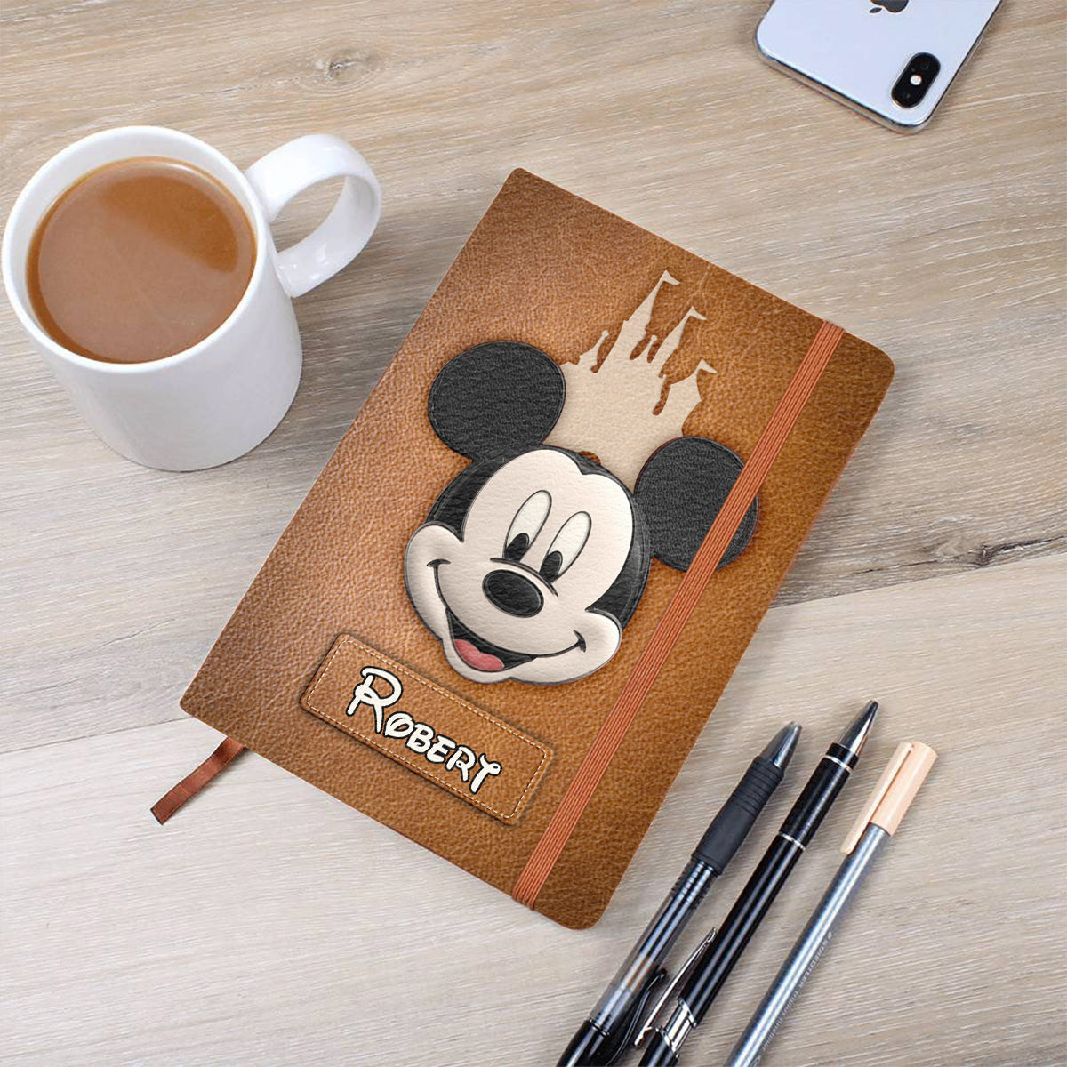 Dream Magic Custom Name - Personalized Mouse Leather Journal