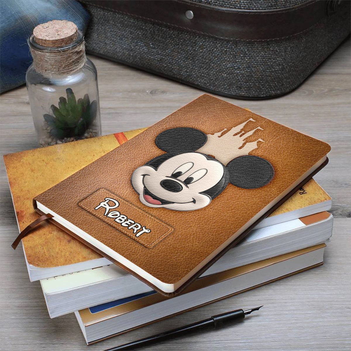 Dream Magic Custom Name - Personalized Mouse Leather Journal
