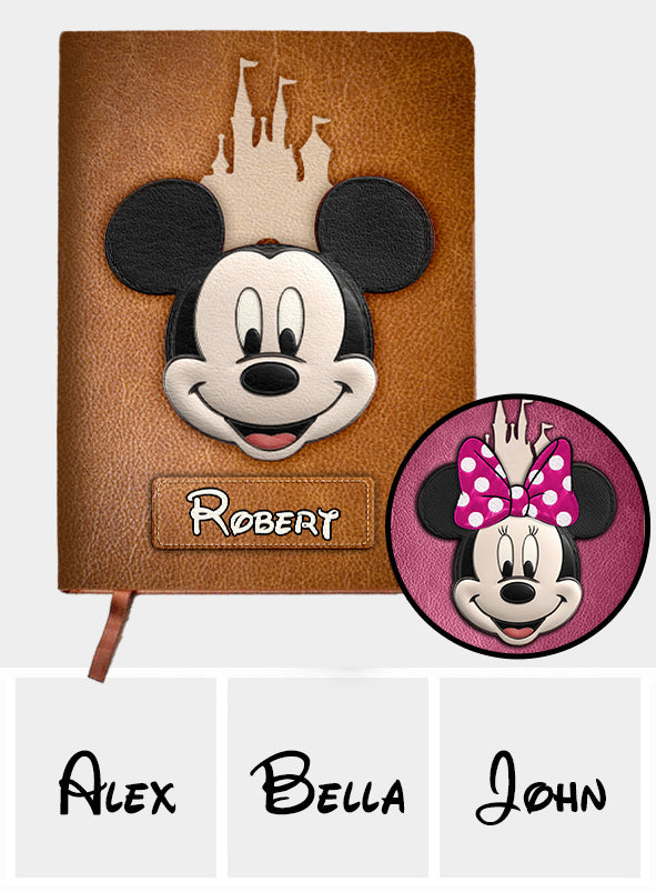Dream Magic Custom Name - Personalized Mouse Leather Journal