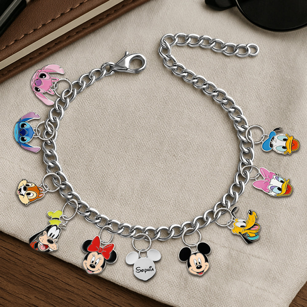 Magical World On The Wrist - Personalized Mouse Bracelet With Charms
