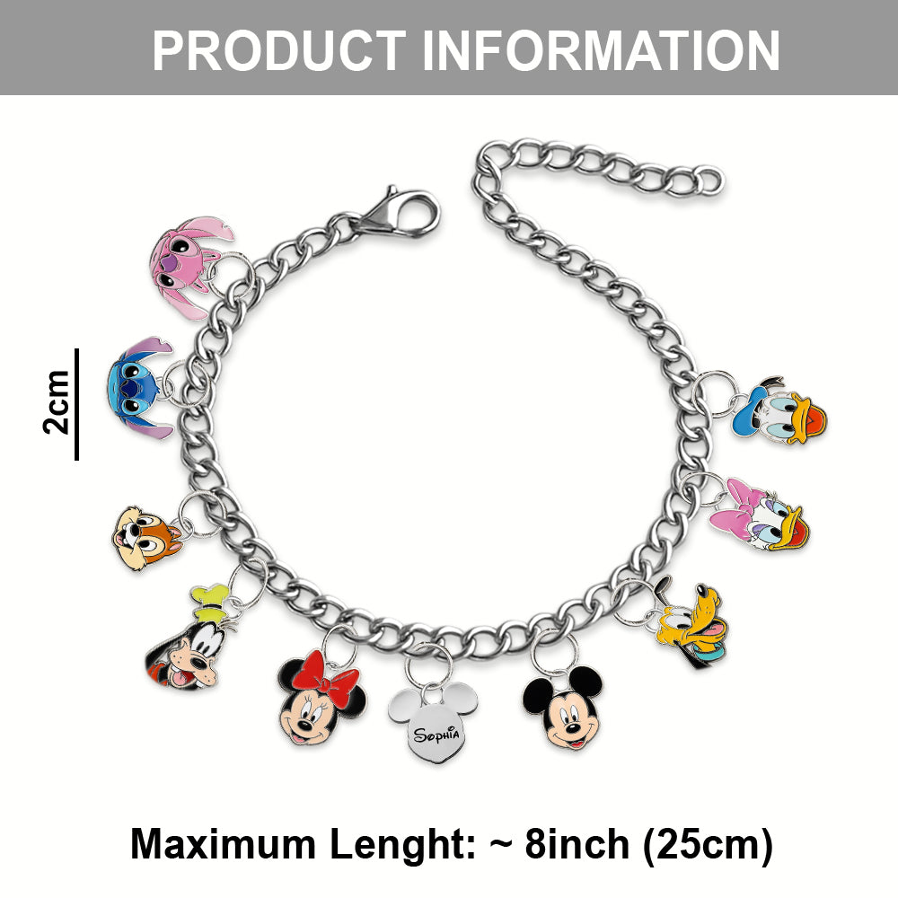 Magical World On The Wrist - Personalized Mouse Bracelet With Charms