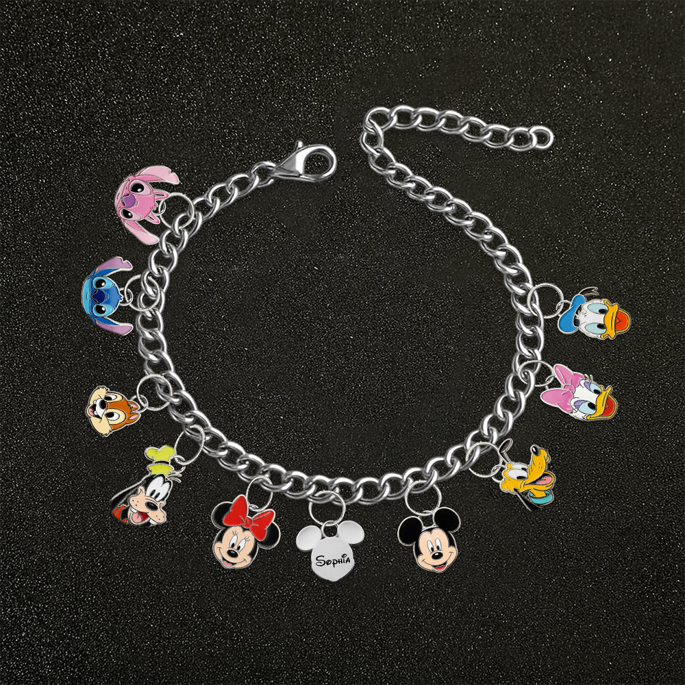 Magical World On The Wrist - Personalized Mouse Bracelet With Charms