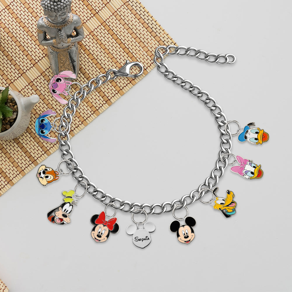 Magical World On The Wrist - Personalized Mouse Bracelet With Charms