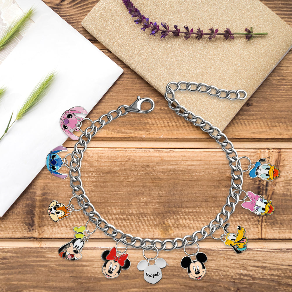 Magical World On The Wrist - Personalized Mouse Bracelet With Charms