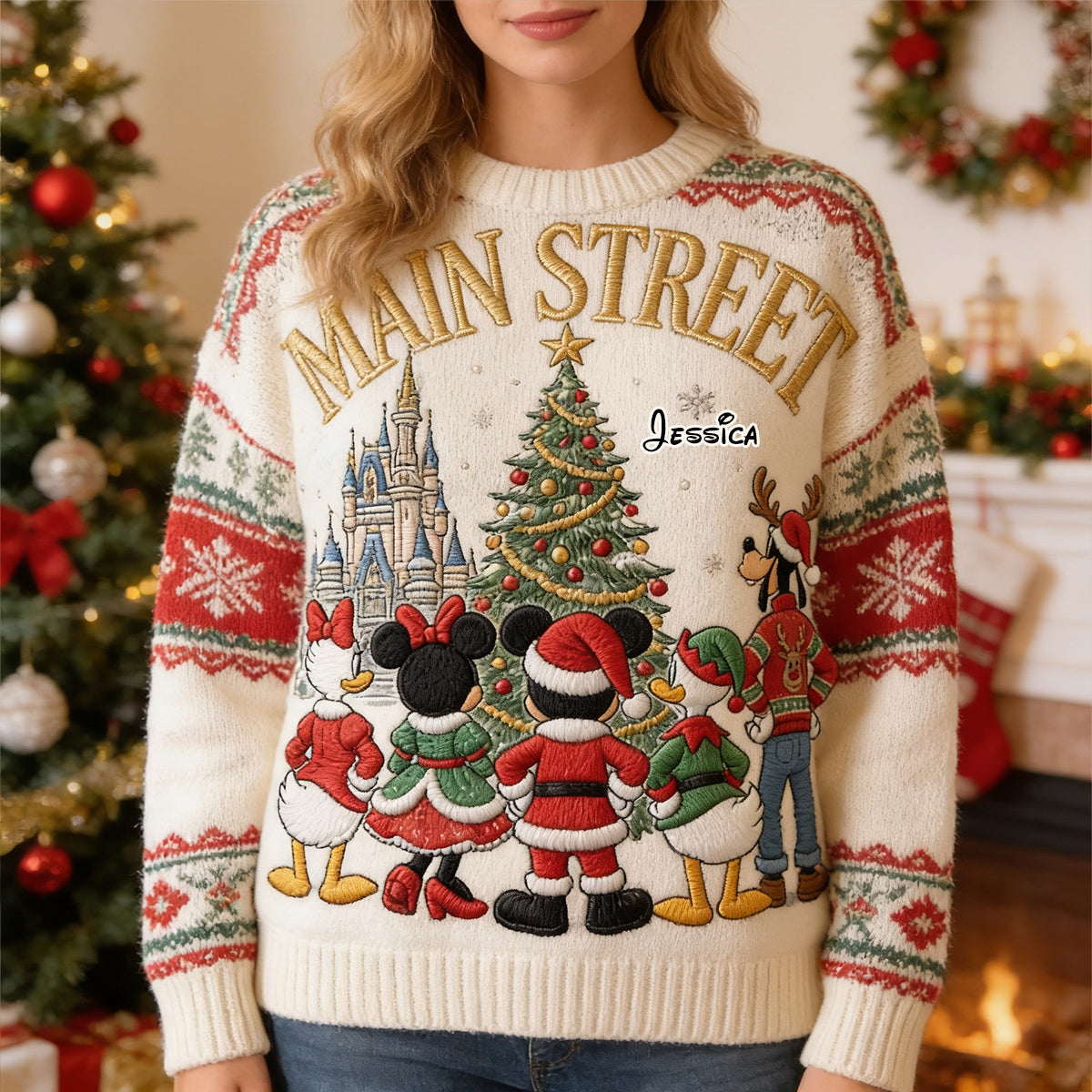Christmas Vibes - Personalized Mouse Ugly Sweater