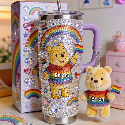 Love Is Love Pride Month - Personalized LGBT Support Tumbler With Plush Charm