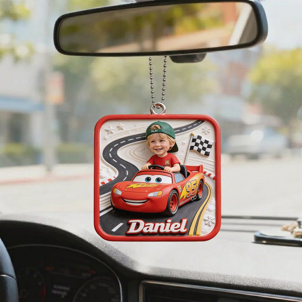 Kid And Car Friend Character - Personalized Racing Lover Premium 3D Ornament