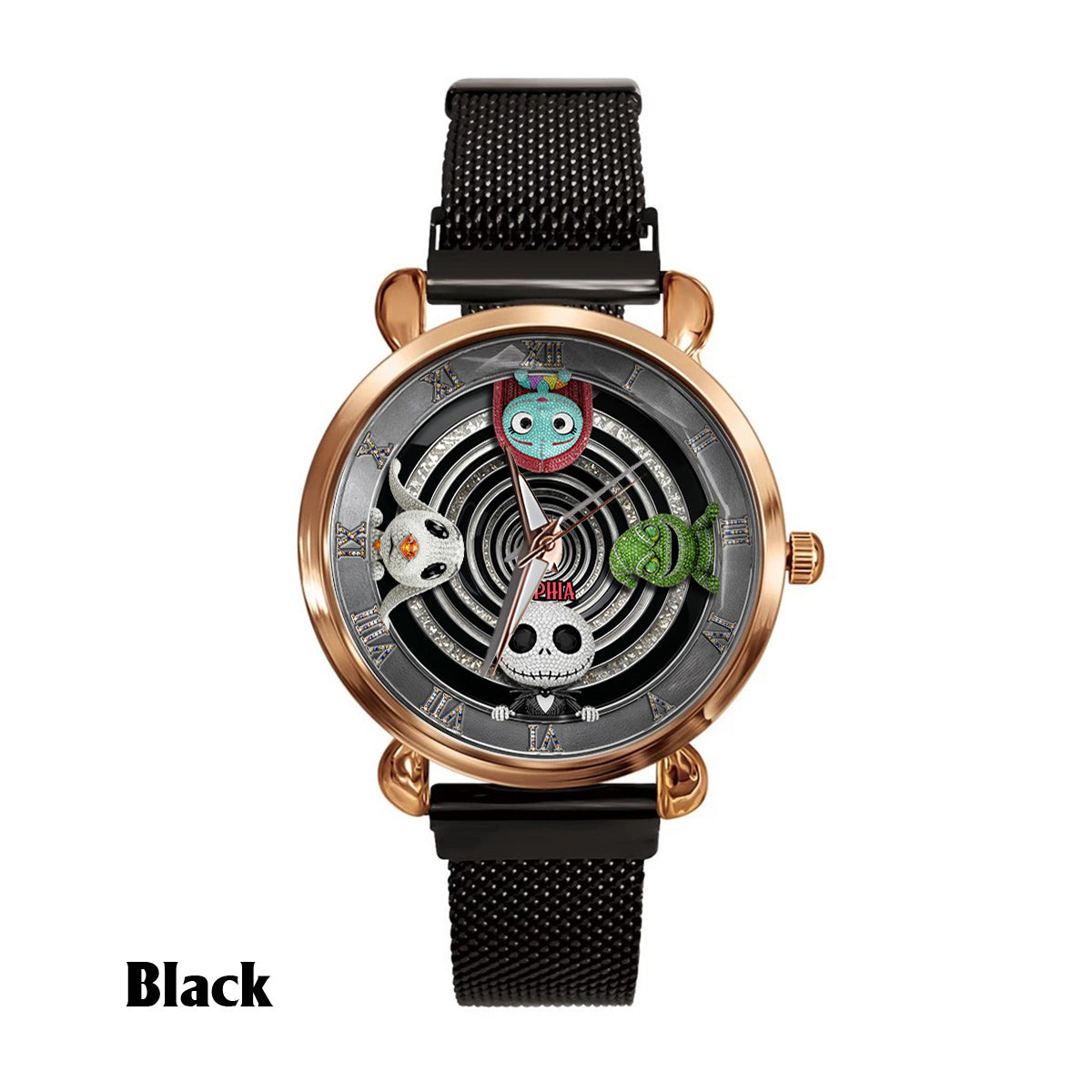 Gothic Holiday Spiral - Personalized Nightmare Women Hand Watch