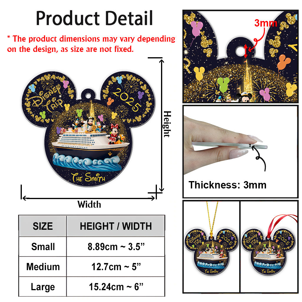 Our Family Cruise Trip Any Photo - Personalized Mouse Ornament