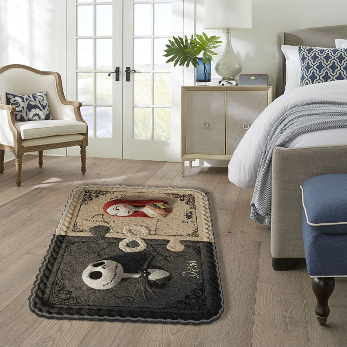 From Our First Kiss Till Our Last Breath - Personalized Nightmare Non-Slip Tufted Rug