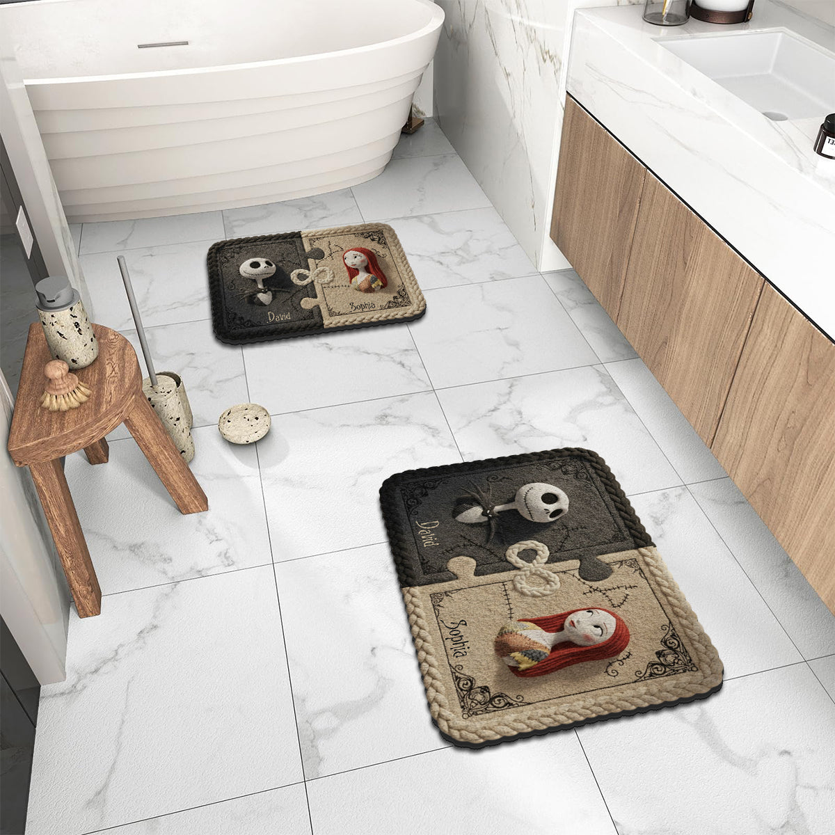 From Our First Kiss Till Our Last Breath - Personalized Nightmare Non-Slip Tufted Rug