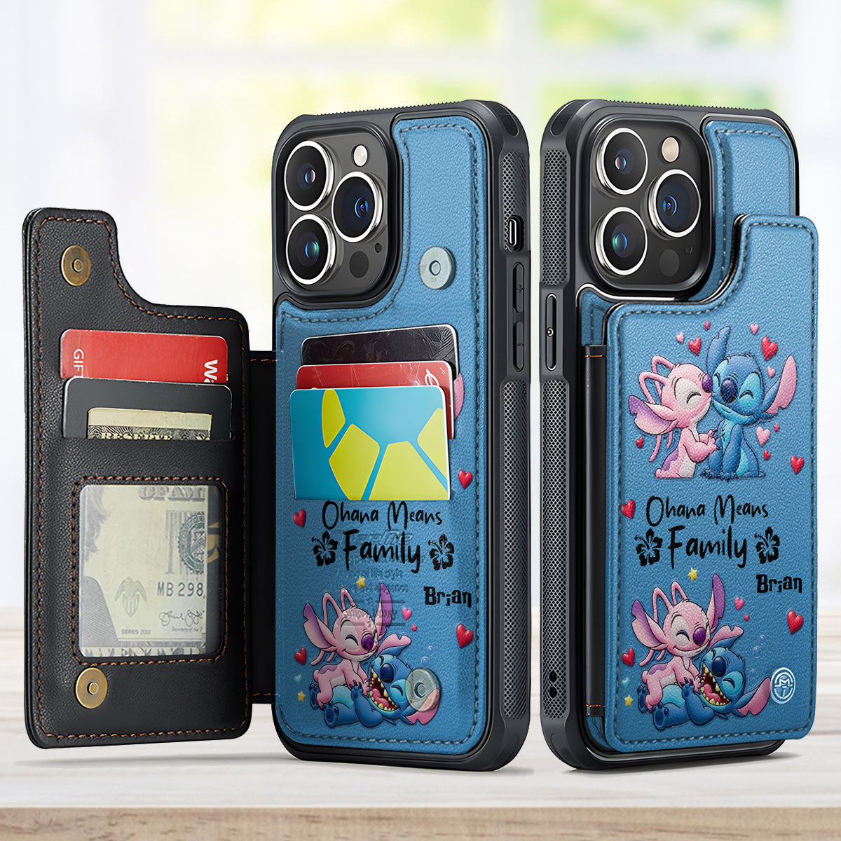Ohana Means Family - Personalized Ohana Fully Printed Wallet Phone Case