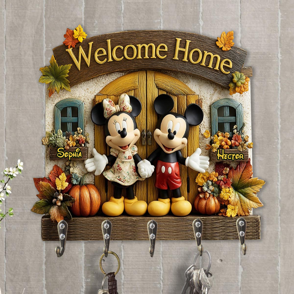 Welcome Home - Personalized Mouse Custom Shaped Hanging Rack