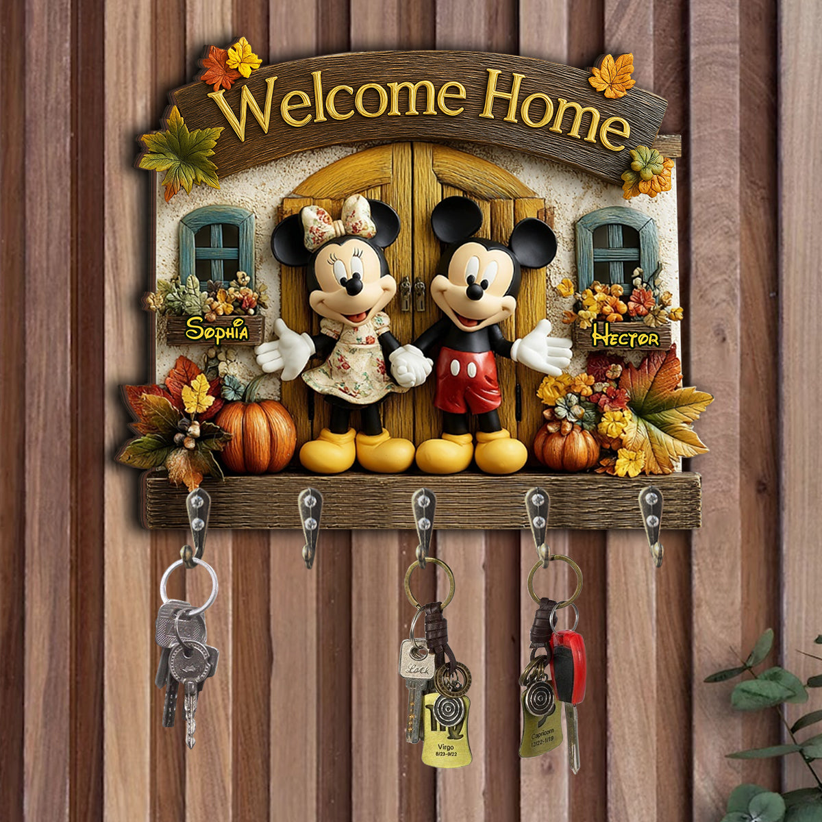 Welcome Home - Personalized Mouse Custom Shaped Hanging Rack