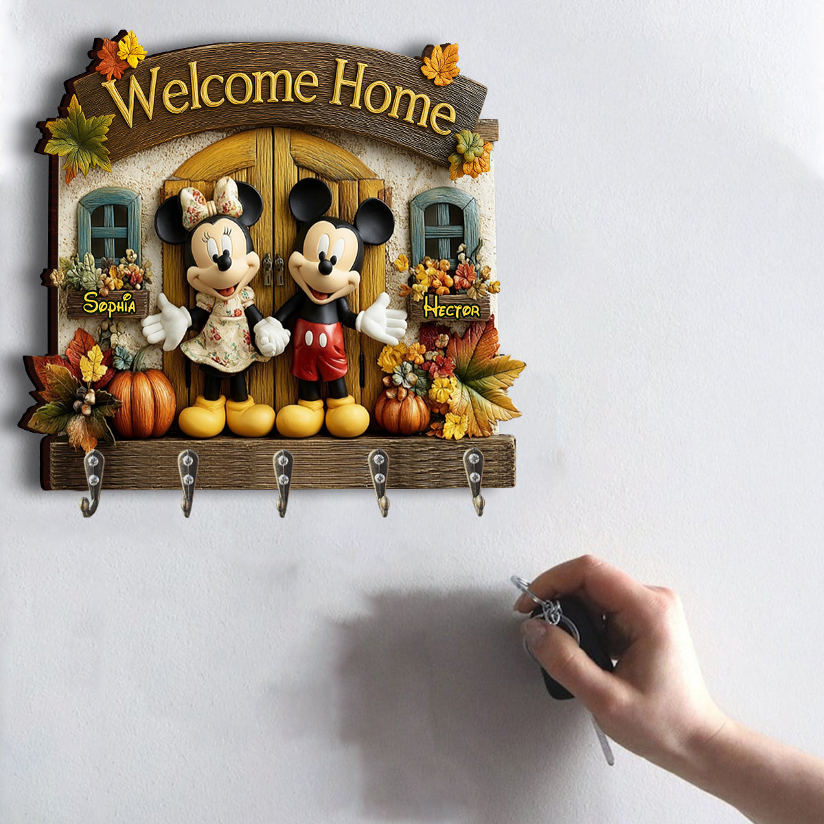Welcome Home - Personalized Mouse Custom Shaped Hanging Rack