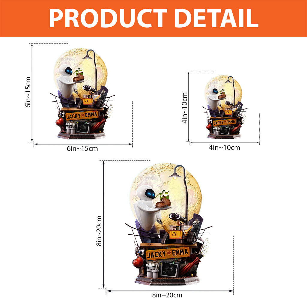 Robot Couple - Personalized Couple Custom Shaped Acrylic Plaque