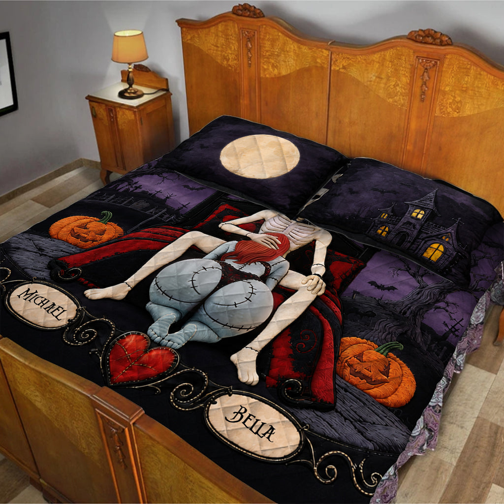 Nightmare Couple, Naughty Couple Gift - Personalized Nightmare Quilt Set