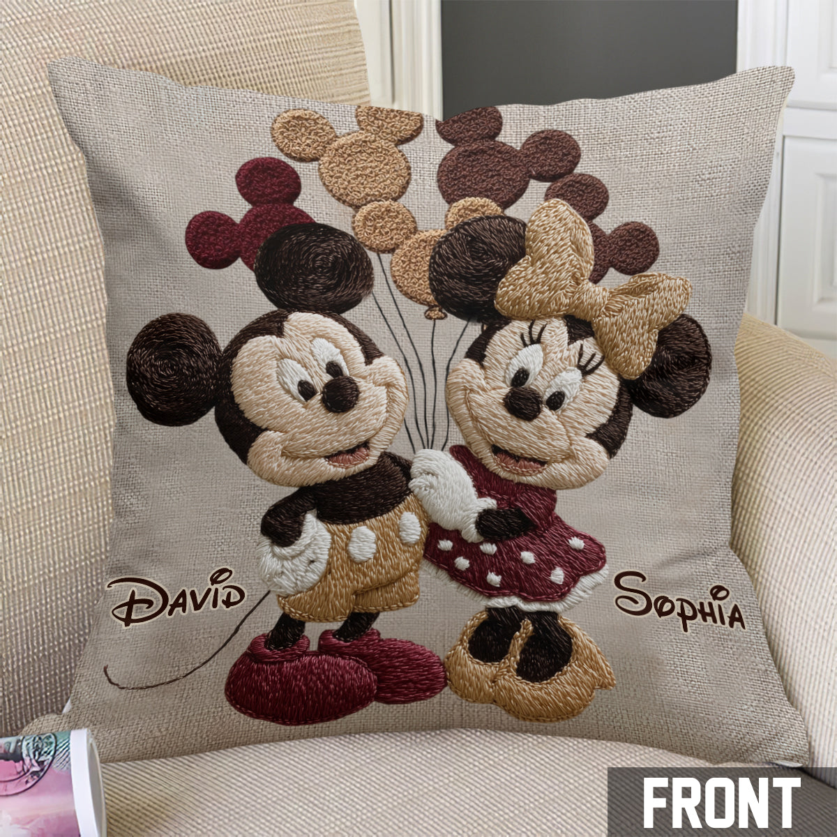 You & Me - Personalized Mouse Throw Pillow