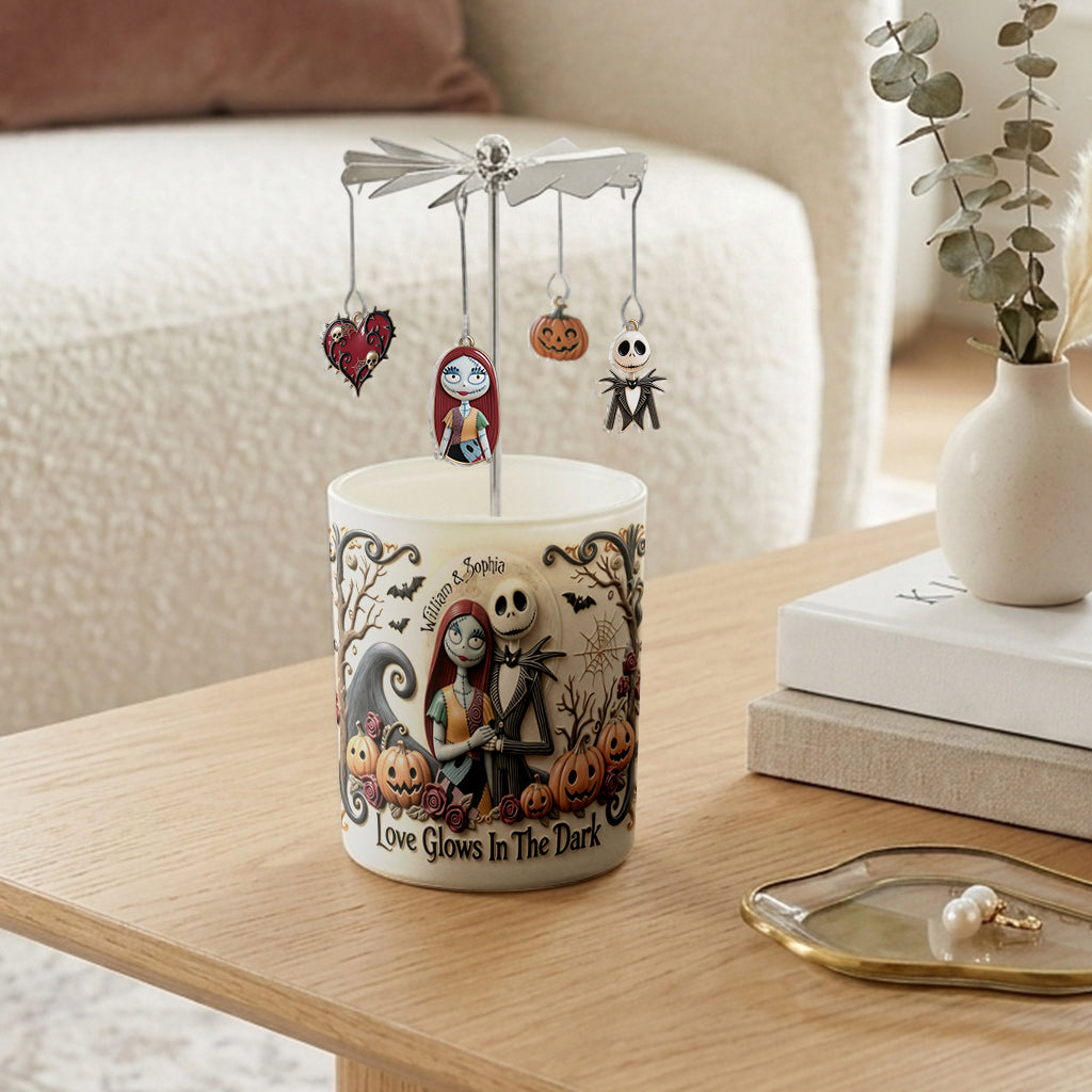 Love Glows In The Dark - Personalized Nightmare Spinning Candle Holder