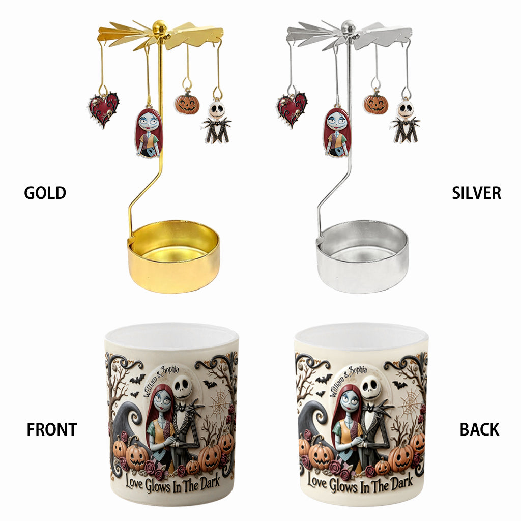 Love Glows In The Dark - Personalized Nightmare Spinning Candle Holder