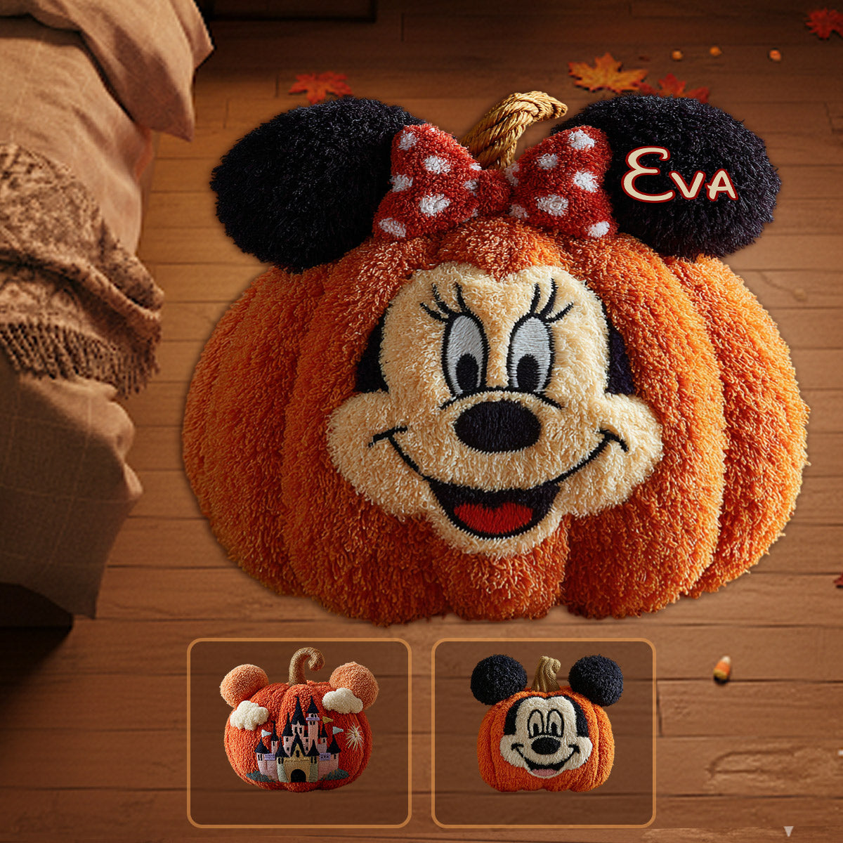 Magical Friends And Pumpkin Halloween Gift - Personalized Mouse Non-Slip Tufted Rug