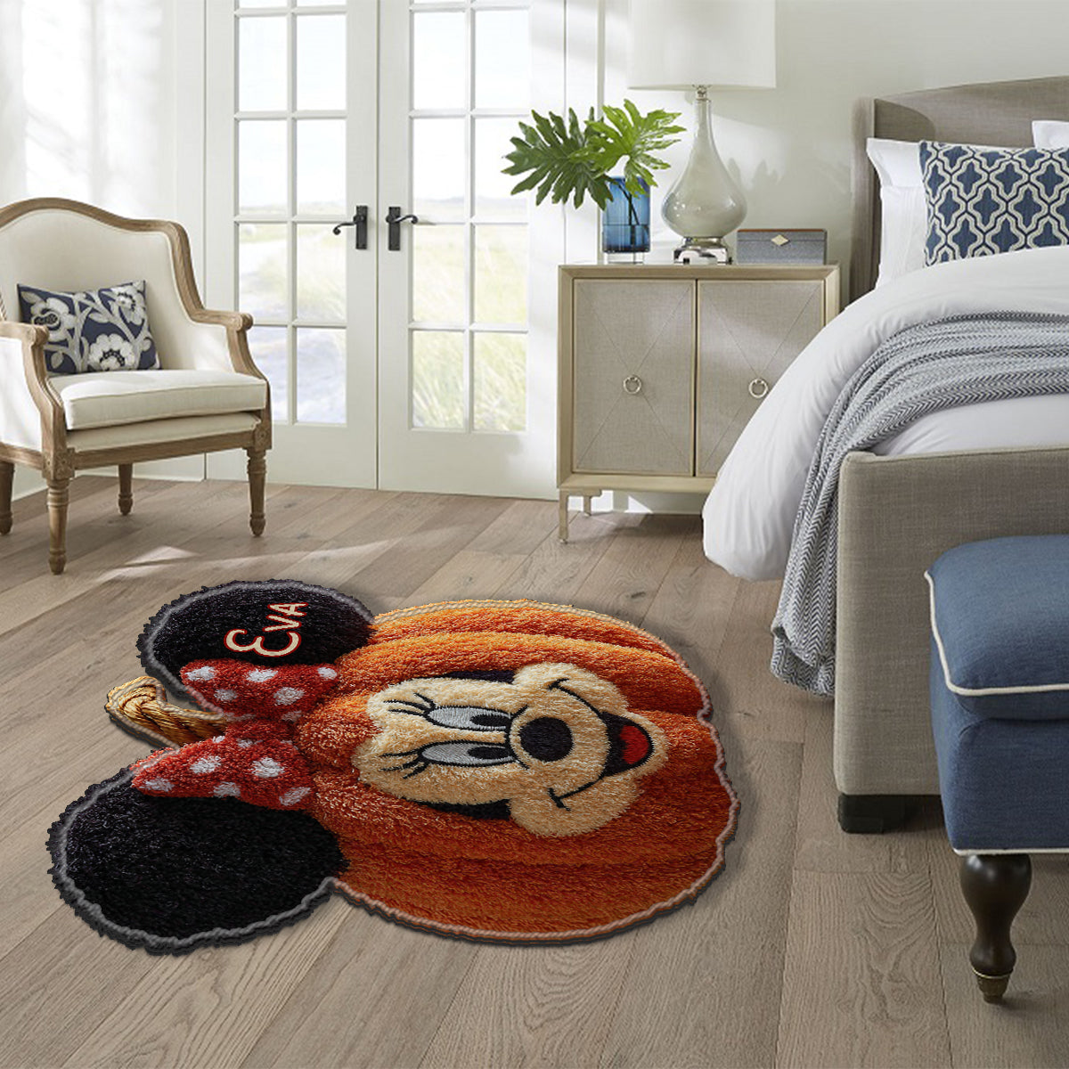 Magical Friends And Pumpkin Halloween Gift - Personalized Mouse Non-Slip Tufted Rug