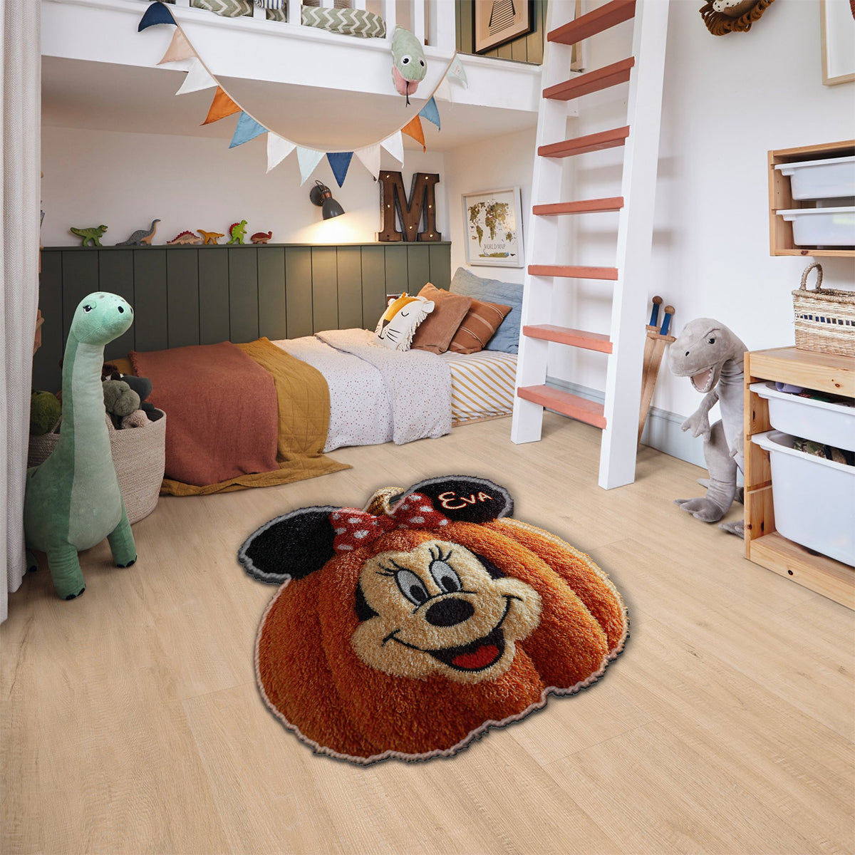 Magical Friends And Pumpkin Halloween Gift - Personalized Mouse Non-Slip Tufted Rug